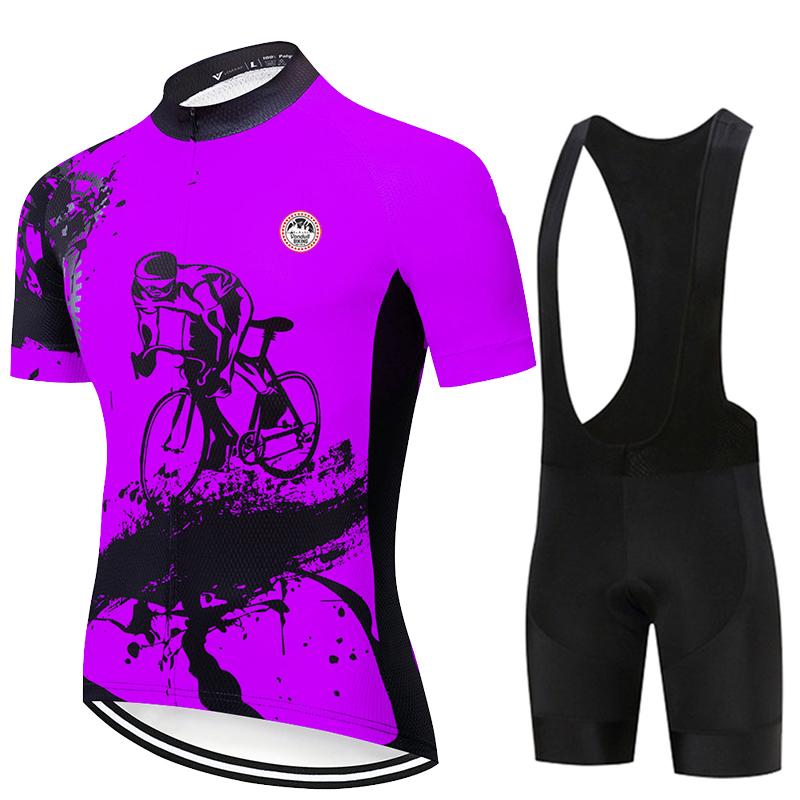Kombinezon Kolarski 2025 Nowy Męski Letni Zestaw Krótki Rękaw Oddychający Sportowy Wyścigowy Ubrania Rowerowe MTB Uniform Rowerowy Outdoor