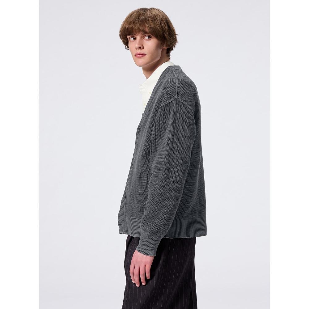 Uniqlo Gu Wash Ribbed V Neck Cardigan