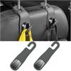 Car Headrest Hooks, 2PCS Leather Vehicle Seat Hangers for Handbag Coat Umbrellas, Multifunctional Automotive Hanging Storage Organizer Accessories,