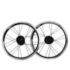 16 Inch Wheel Set Double Aluminum Alloy Rims 305 Disc Brake 6 Pin 11 Speed 20H Front Rear Wheelset for Folding Bike Road Bike Mountain Bike