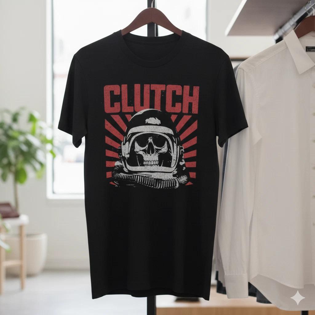 

Unisex Adult Casual Music Clutch Band Graphic T-Shirt Skull Astrona... XXL