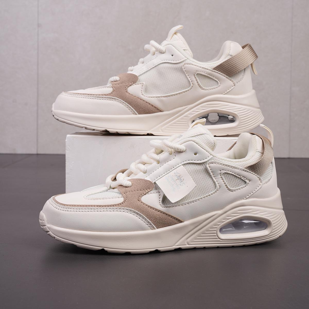 2025 Women s Forrest Gump Style Thick Sole Shock Absorption Sneakers - White 36 бежевый