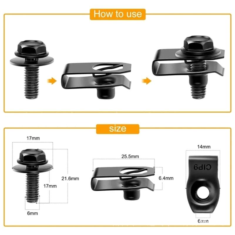 Pack of 35 Auto Fastener Assortment Car Screw Fasteners Door Trim & Body Panel Screw Set Car Fenders Screw for Car Body