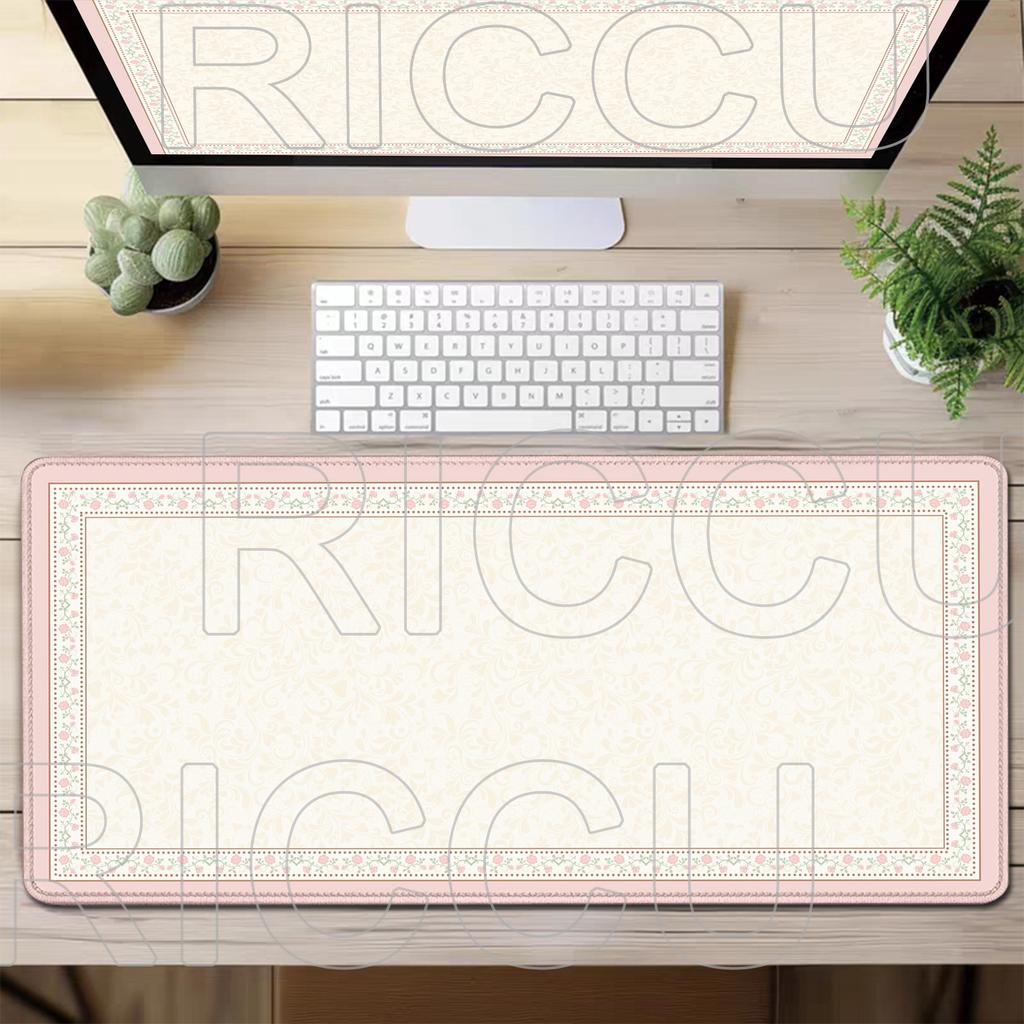 HD Print XXL Pink Retro Floral Persian Style Design Mouse Pad Large Desk Mat PC Office Gamer Keyboard Expand Mousepad Placemat