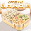 Bento Lunch Box Metal Food Box Kid Student High Capacity Microwae Food Storage Containers Portable Leakproof Office School Camp
