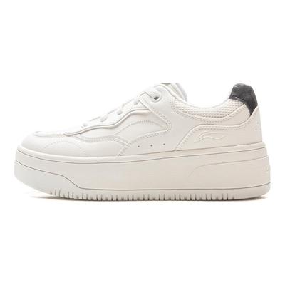 Li Ning Cheese 2.0 Slip Resistant Cushioning Abrasion Resistant Breathable Low Top Skateboard Shoes Women's Mist White AGCV348-2