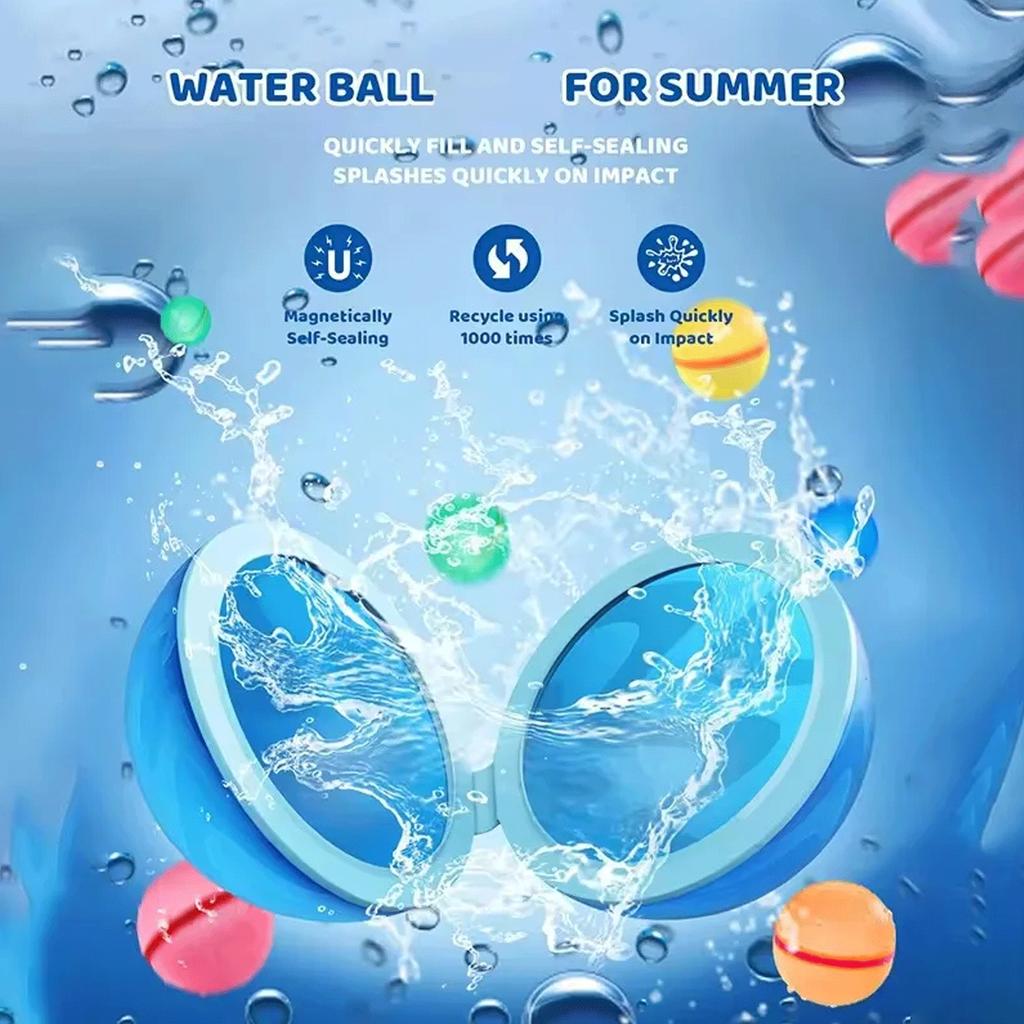12641 Pack Magnetic Reusable Water Ball Quick Fill Self Sealing Silicone Water Ball Kids Summer Pool Outdoor Water Toys