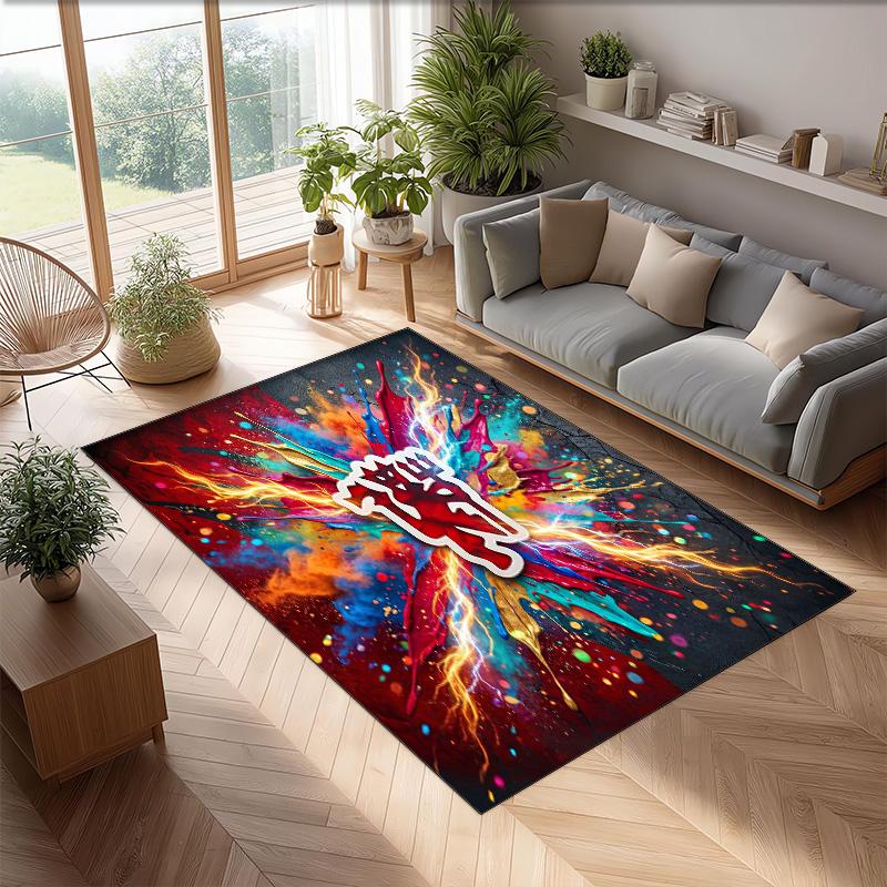 Tappeto in Flanella Stampato Manchester United Antiscivolo Morbido Poliestere Tappeto per Pavimento Tappetino Decorativo per Interni per Camera da Letto Soggiorno Divano