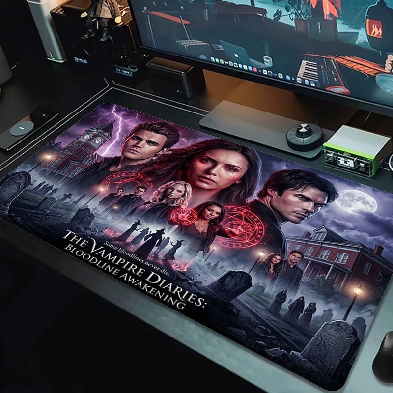 Vampir Günlükleri Renkli Mouse Pad Büyük Oyun Masası Minderi Kaymaz Dizüstü Bilgisayar Tablet Büyük Mouse Pad XXL Mat Mini PC Oyun Matı Kilitli Kenar