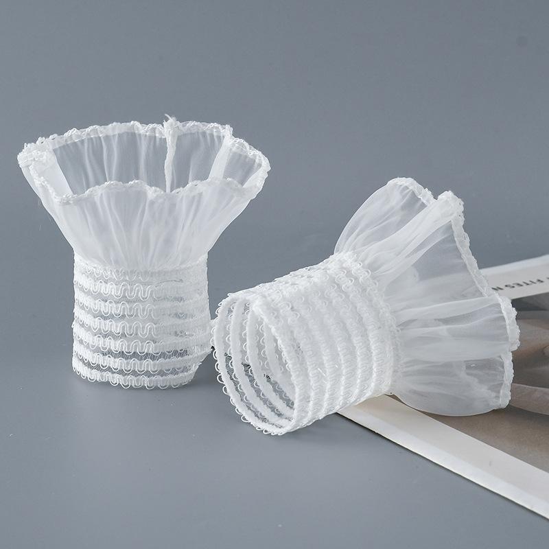 Simple Wrist Cuffs Wristband Elegant Shirt False Cuffs for Sweater Lace Detachable Sleeved Horn Cuffs Embroidery Accessories