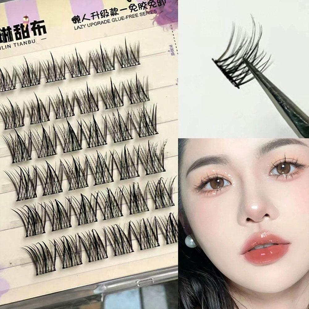 With Jelly Glue Strips Self-Adhesive Eyelashes Glue Free Manga Lashes Popular False Eyelashes Girl