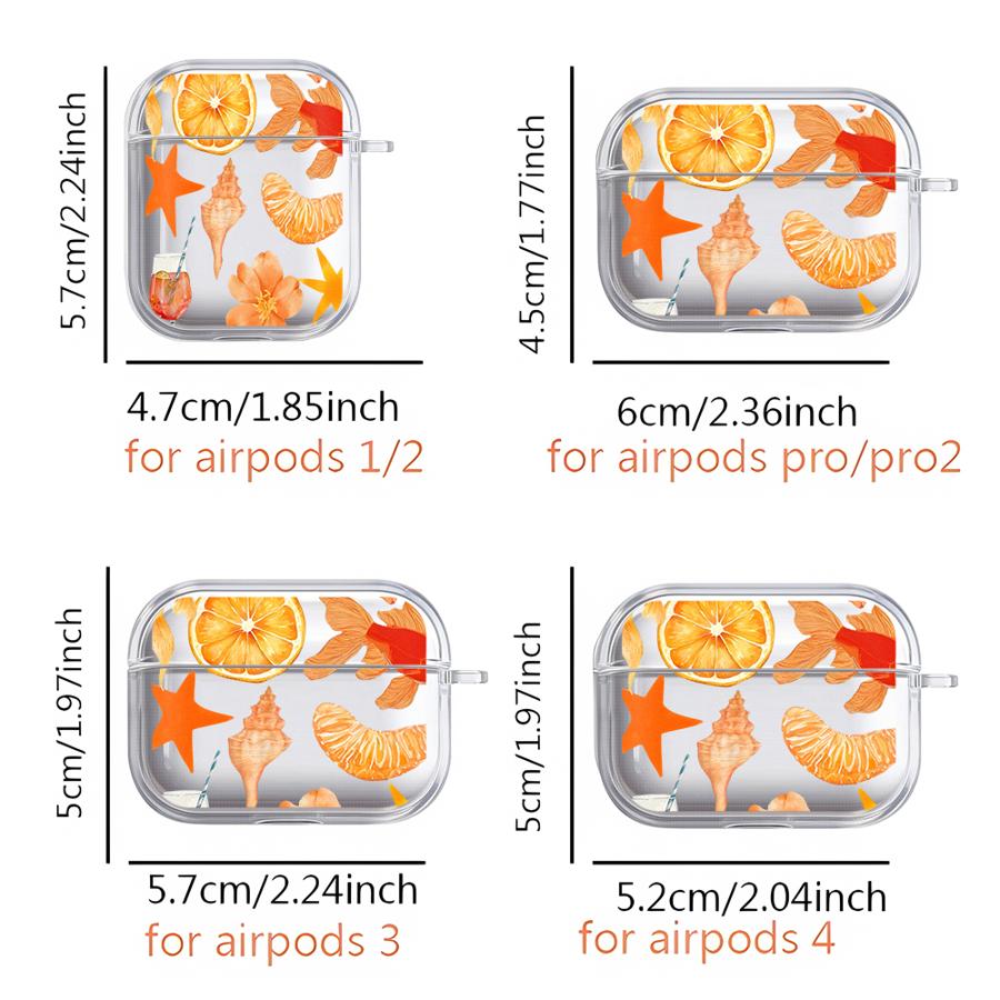 Clear Earphone Cases Cover Case For Airpods 2 4 1 Pro3 3 Pro Pro2 Simple Fruits