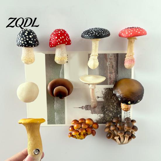 Resin Memo Holder 3D Mushroom Refrigerator Magnet, Fake Decorative Magnets Photo Notes for Whiteboard Cabinet Kitchen Magnet Decor