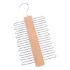 Creative Wooden Tie Hanger 20 Bar Double Tie Rack Non-slip Space Saving Silk Scarf Belt Organizer Rack Cabinet