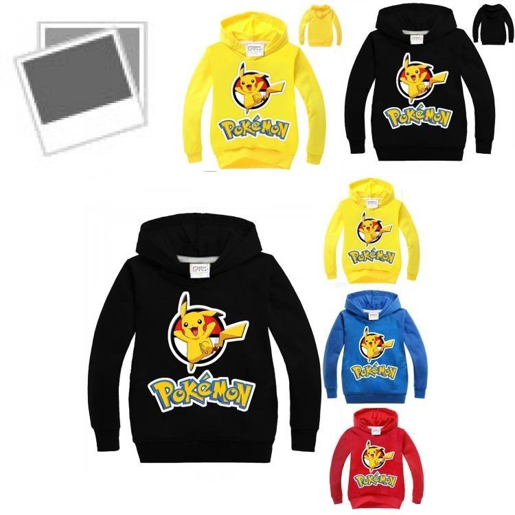 Go Kids Pokemon Ragazzi Ragazze Felpa a Manica Lunga T-shirt Abbigliamento Casual Top