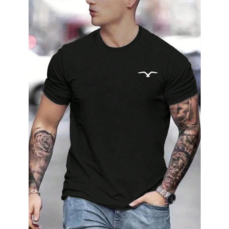 Simple Seagull Logo Print T-shirt Graphic T-shirt High Quality Men Women Short Sleeve T-shirt Men's Sportswear Men's Top