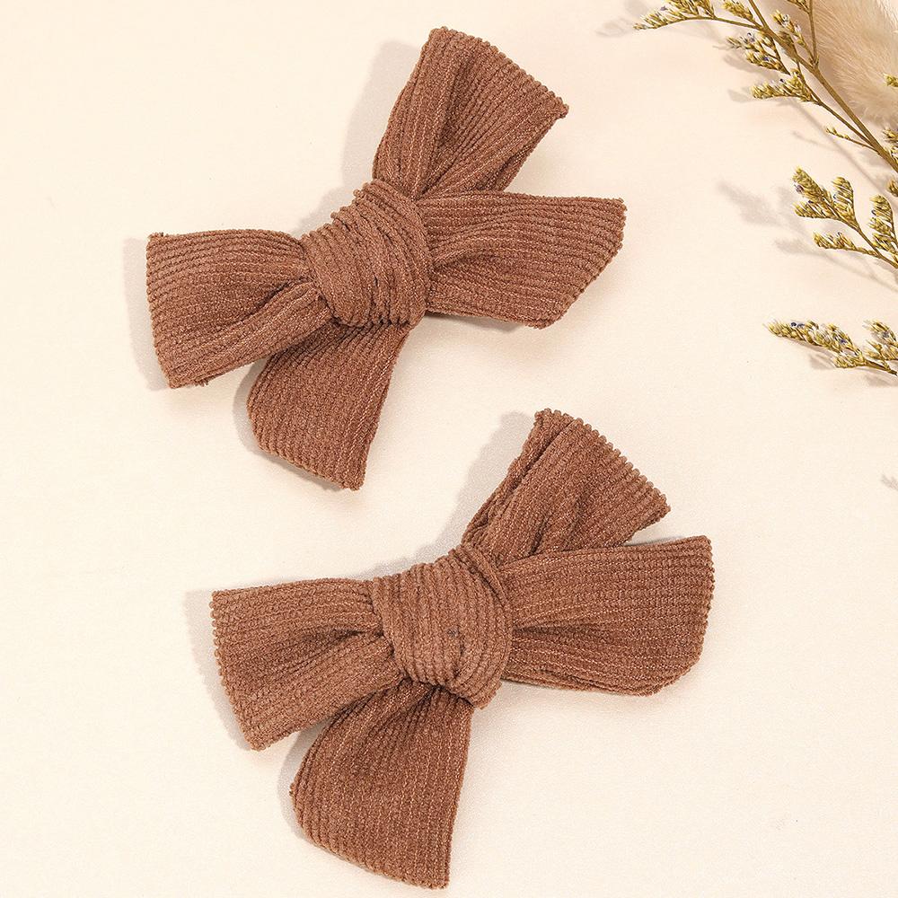 2pcs/set Solid Large Bows Hair Clips Handmade Bowknots Hairpins Children Boutique Barrettes Kid Fashion Hair Accessories Gift