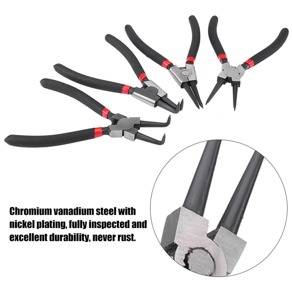 4 buc 7 inch Clește Circlip Intern Extern Cotit Drept Inel de Siguranță Circlip Instrument Clește