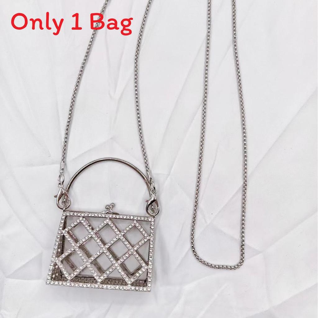 Mini Girl Bag With Water Dazzle Crystal Pattern For Daily Style