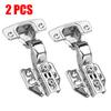 2 Pcs/set Cabinet Door Hinges Stainless Steel Hydraulic Damper Buffer Close Quiet Wardrobe Door Concealed Hinges with Screws