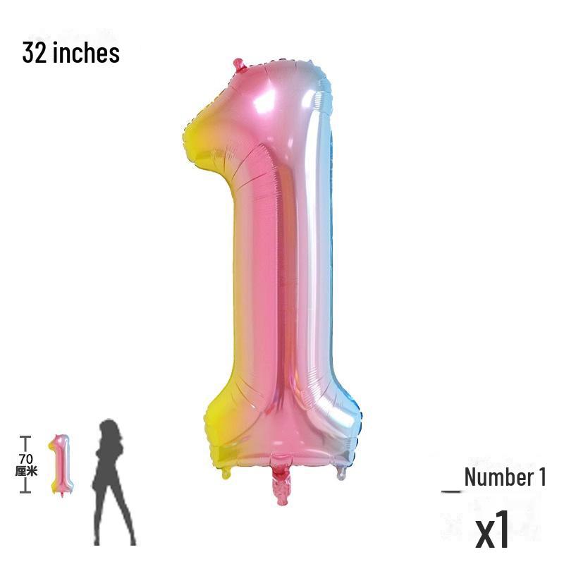 32palcové digitální balónky s přechodovou barvou pro dekorace dětské narozeninové oslavy