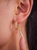 Oumaka Minimalist Zircon Earrings: Double-Sided Stainless Steel, 18K Gold-Plated