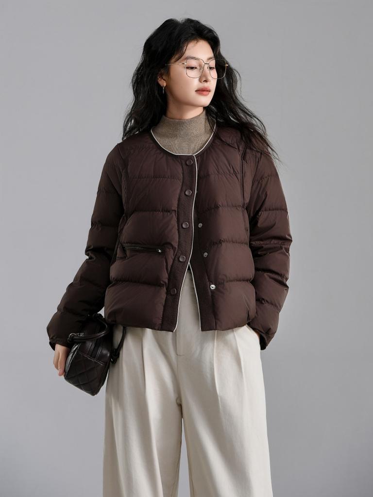 Down jacket women's short annual new loose puffs versatile white duck down small winter coat tide