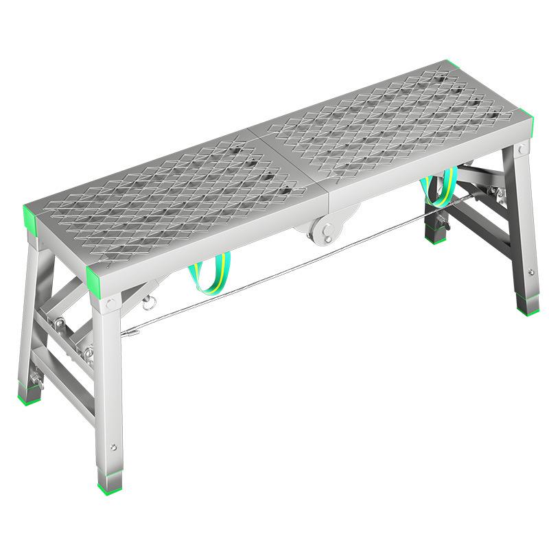 Folding Heightened Trestle Ladder and Putty Scraper for Construction