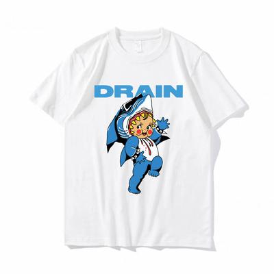 Drain Band 2025 NOWY T-shirt Hip Hop Nadruk T-shirty Krótki Rękaw Męski Punk T-shirt Gotycki Streetwear Wysoka Jakość 100% Bawełna Top