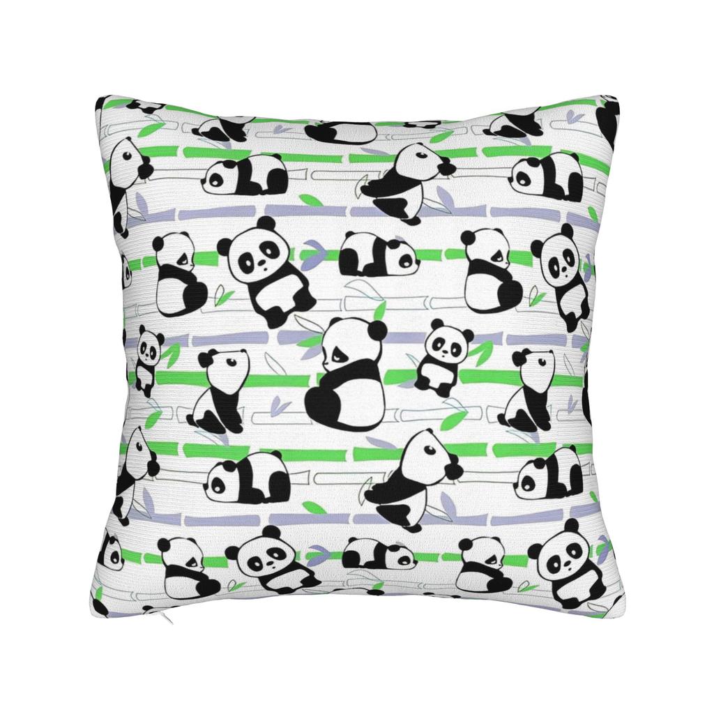 Sushi Panda Square Pillow Case Food Cushion Cover Vintage Polyester Decorative Throw Pillow Case Cover For Home 40*40Cm