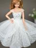 Pure White Doll Dresses Clothes Elegant Lady Evening Dress for Barbie Doll For 1/6 BJD Doll House Gift Doll Accessories