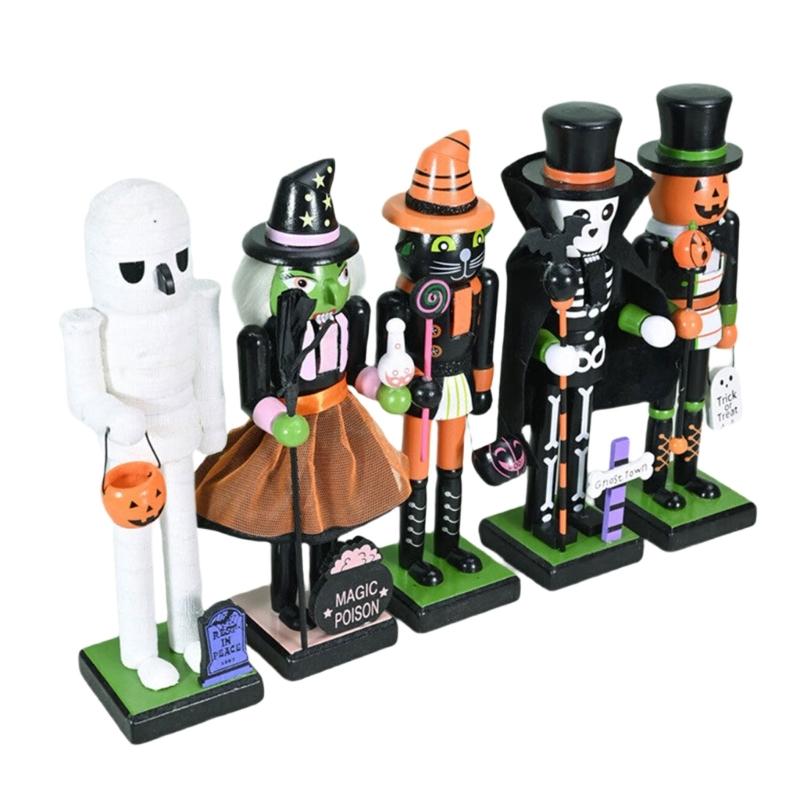 Friendly Wooden Halloween Craft 25cm Vibranted Handmade Decoration Christmas Walnutcracker Figures