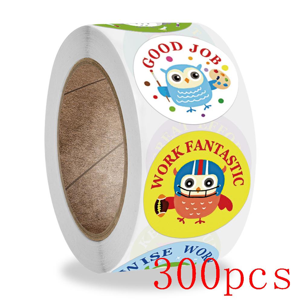 50-500Pcs English Animals Cartoon Stickers For Kids Toys Label School Teacher Reward Sticker 1Inch Pattern Motivational Sticker
