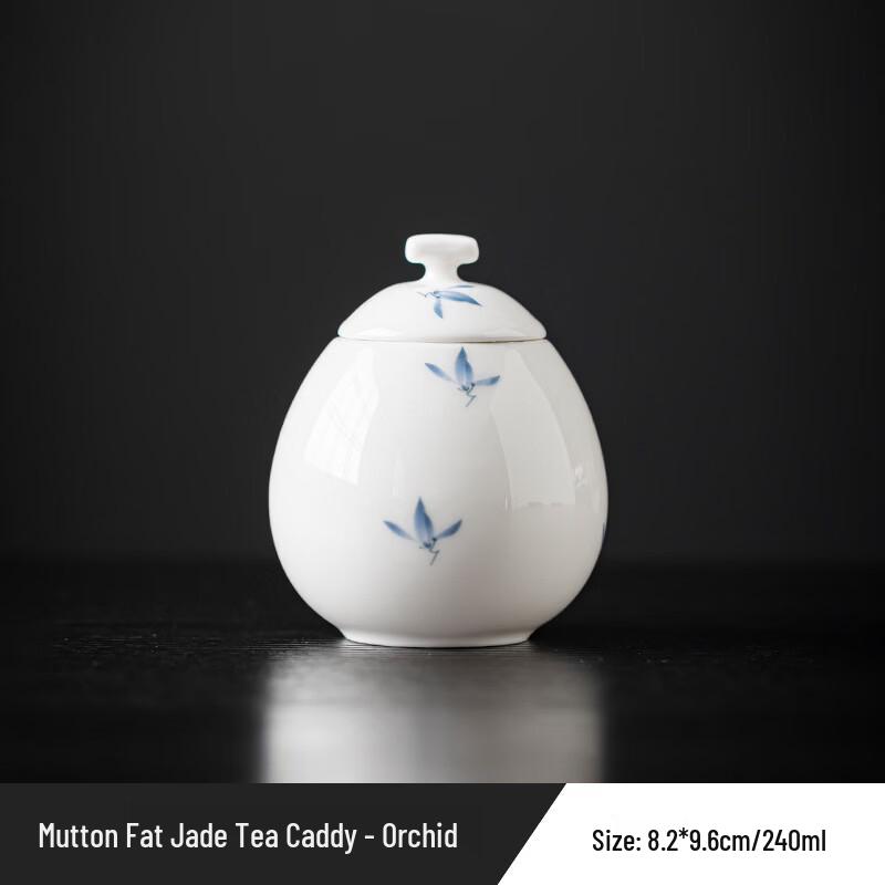 Orchid Mutton-fat Jade Tea Caddy