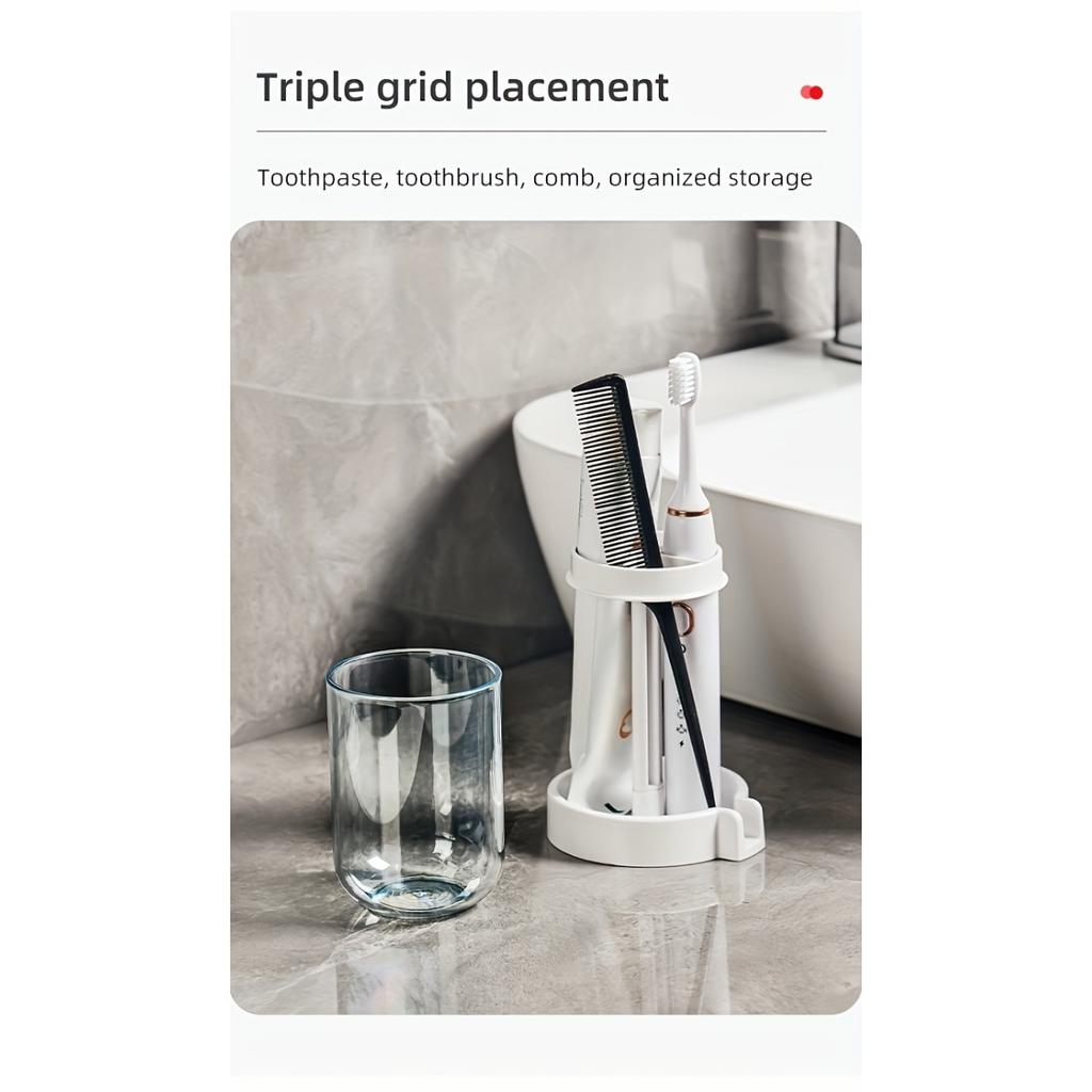Toothbrush Holder with Dust Cover. Toothbrush Cup Holder with Drainage, Flow Guide, Storage Cup Holder. Home Multifunctional Dental Appliance Holder