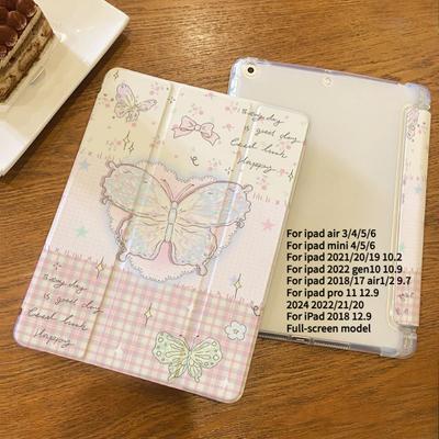 For Air6 Case New High-quality Colorful Butterfly Pattern iPad Smart TPU Case for iPad 2022 10th 10.9 9th 8th 7th 10.2 6th 5th 9.7 with Pencil Holder