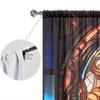2pcs 3D Stained Glass Rose Landscape Curtain - Add a Touch of Romantic To Your Home Decor