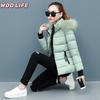 New Short Cotton-padded Jacket Women's Winter Coat Padded Jacket Slim-fit Thickened Big Fur Collar Padded Jacket