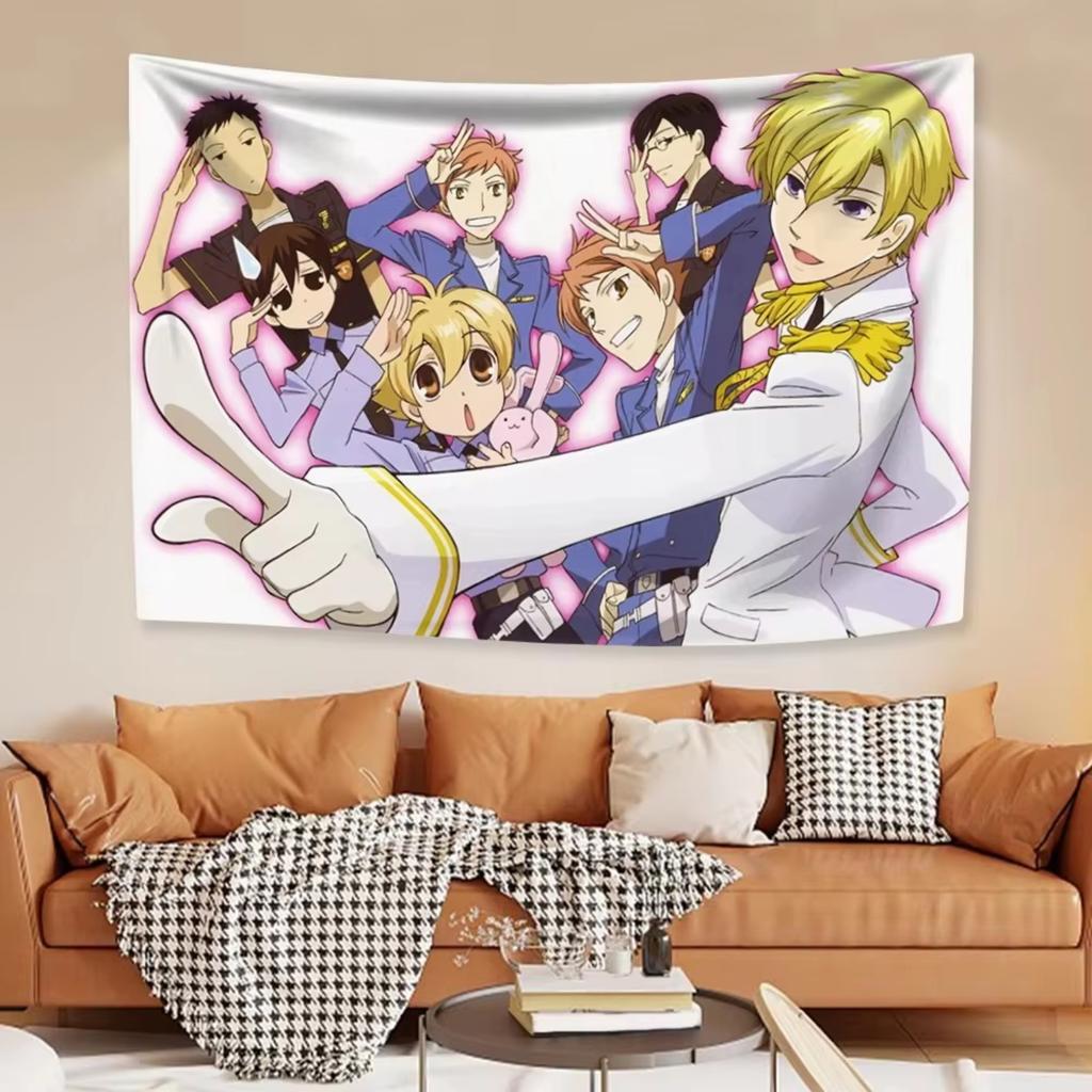 VIKAMA Trendy Anime Tapestry Ouran High School Boarding Club Kawaii Home Decoration Wall Hanging Bedroom Dormitory Decoration