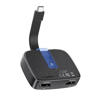 Cable Matters Portable 8K/Dual 4K@60Hz USB C To HDMI Adapter, Foldable Thunderbolt To Dual HDMI Adapter, Thunderbolt 4 Compatible with Dell XPS, Surfa