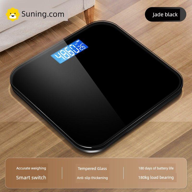 Weight Scale, Household Precision Small Electronic Scale, High-Precision Rechargeable Body Fat Scale, Family Human Body Scale, Weight Loss Meter 3524 Jade Black [Precision Scale] Battery