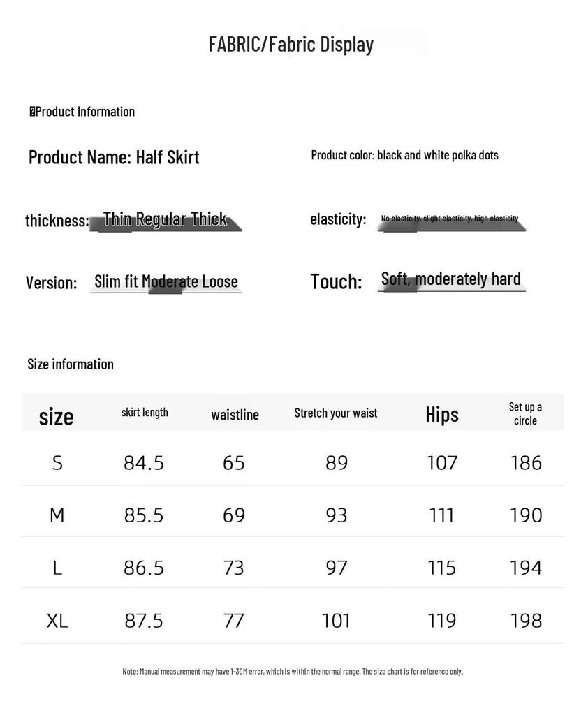 Elegant High-Waist Polka Dot A-Line Skirt