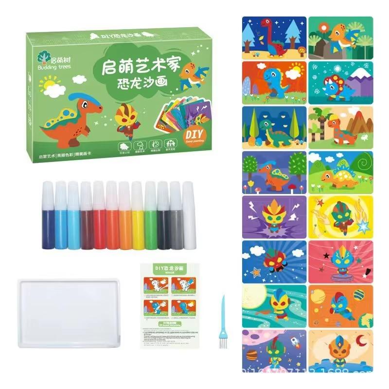 

Песочная живопись 1 шт. Детская образовательная цветная живопись ручная работа набор для создания граффити игрушки для детского сада зелёный