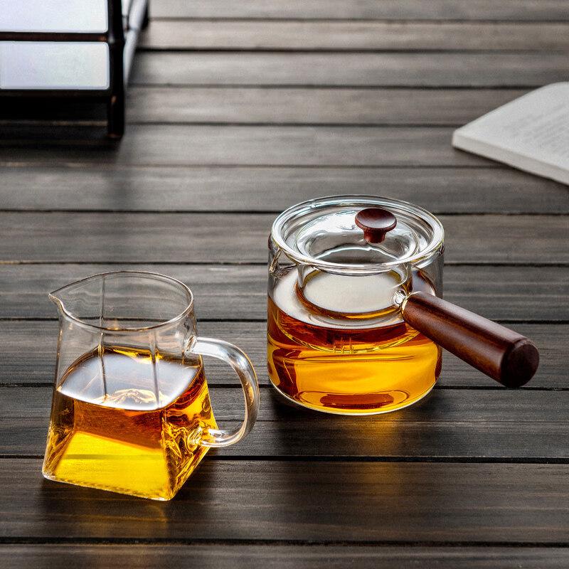 ZISIZ Glass Side Handle Teapot