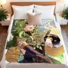 Cartoon Genshin Impact Collei Flannel Blanket Cover Warmth Soft Anime Blanket Multifunctional Decor Home Universal Blankets