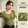 Top cu mânecă lungă modal slim-fit mărime mare pentru femei - îmbrăcăminte caldă de toamnă și iarnă