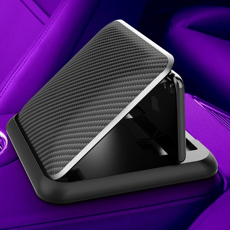 Carbon Fiber Silicone Car Phone Holder for Dashboard and Navigation