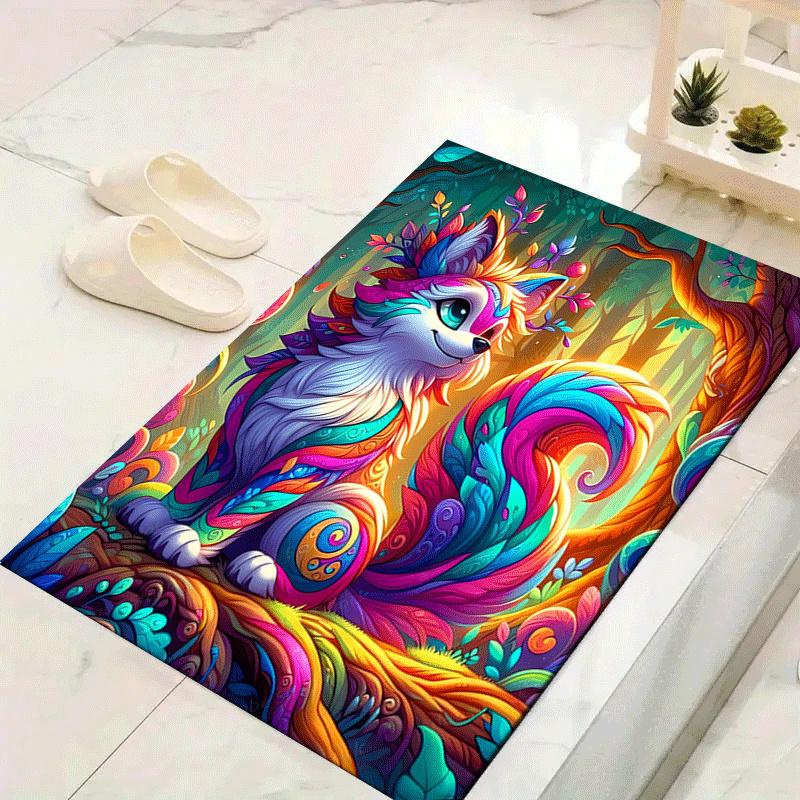 

1pc Cute fox Design Area Rug - Soft, Anti-Slip, and Durable Gaming Room Decor for Bedroom 60cm by 90cm