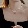 Romantic Black Love Heart Natural Freshwater Pearl 14K Gold Filled Female Necklace  For Women Wedding Gifts No Fade