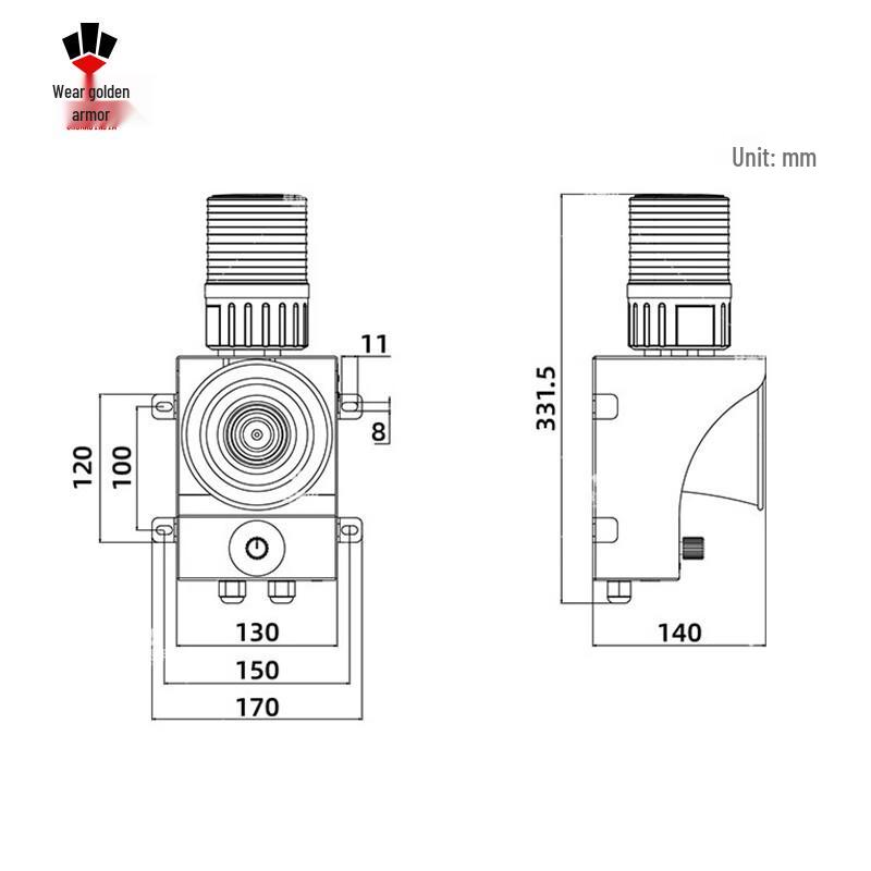 Chuanjinjia YS-315X RS485 Voice Sound & Light Alarm